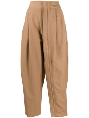 Stella Mccartney Zipped-Layer Tapered Trousers 600611SIA03 Brown | Farfetch