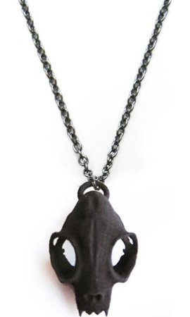 Rogue And Wolf - Cat Skull Necklace Black