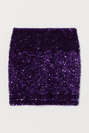 Sequined skirt - Dark purple - Ladies | H&M GB