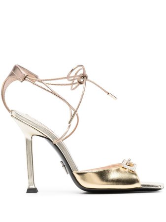 Cesare Paciotti metallic high-heel sandals gold A911015WLM - Farfetch