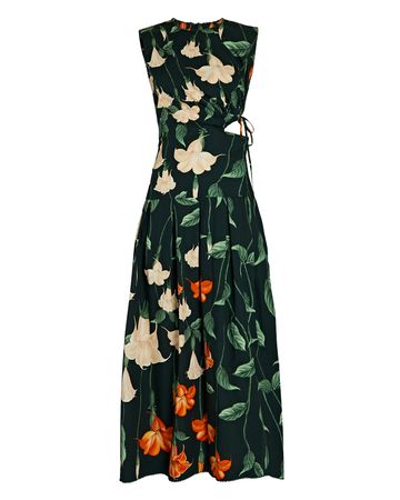 Agua by Agua Bendita Otoño Cut-Out Floral Midi Dress in floral | INTERMIX®