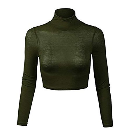 Olive green fitted crop top