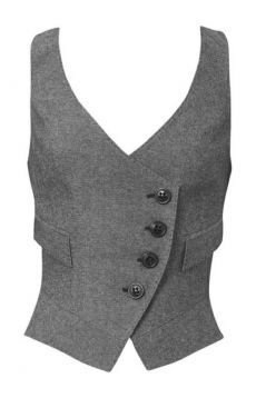 gray asymmetrical button up waistcoat vest