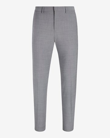 Classic Solid Gray Wool-blend Modern Tech Suit Pant | Express