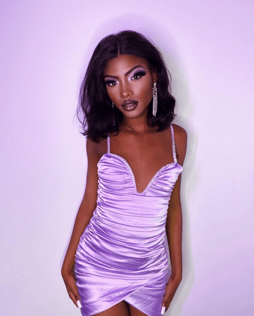 lilac diamanté bodycon dress