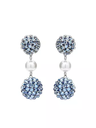 Oscar De La Renta Crystal Ball Chain Earrings - Farfetch