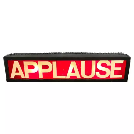 Light Up 'Applause' Film Studio Sign, 1980s Los Angeles For Sale at 1stDibs
