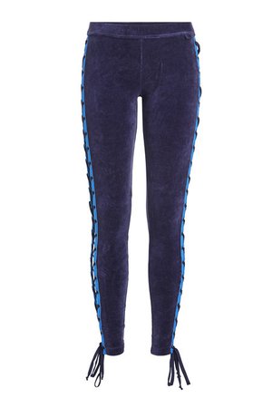 FENTY Puma by Rihanna - Stretch Velour Leggings with Lace-Up Sides