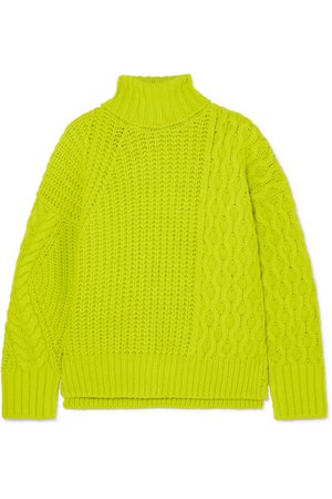 Andersson Bell | Alto neon cable-knit wool-blend sweater | NET-A-PORTER.COM
