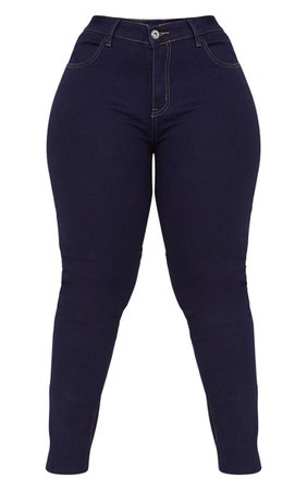 Plus Indigo Skinny Jeans | PrettyLittleThing USA