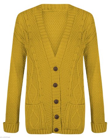 yellow mustard knitted cardigan knit