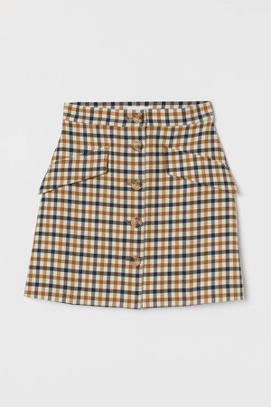 Skirt with Buttons - Yellow