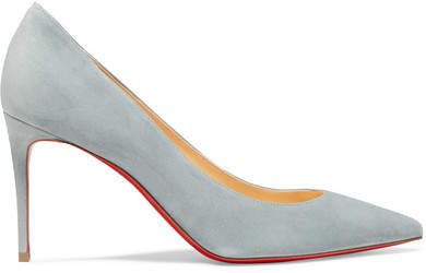 Kate 85 Suede Pumps - Gray green