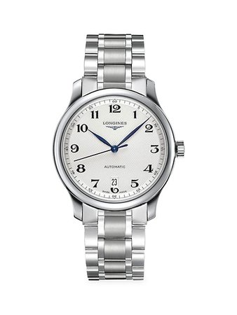 Shop Longines Master Stainless 38MM Steel Bracelet Watch | Saks Fifth Avenue