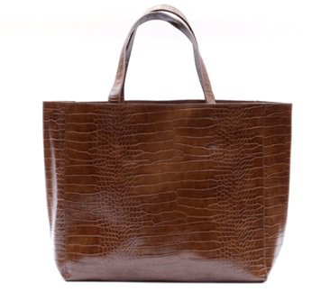 Brown Croc Tote Bag by Fez