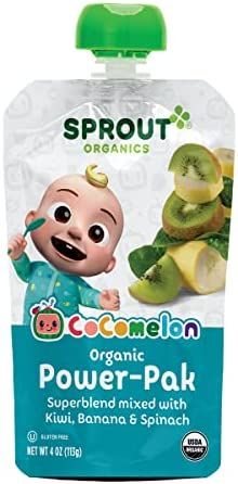 Amazon.com: Sprout Organic Baby Food, Stage 4 Toddler Pouches, Kiwi Banana & Spinach Power Pak, Purees, 4 Ounce, Pack of 12 : Baby