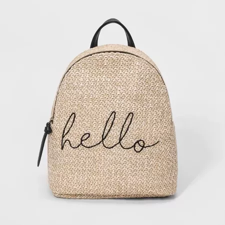 Hello Straw Backpack - T-Shirt & Jeans Natural : Target