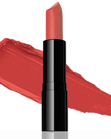 coral red lipstick