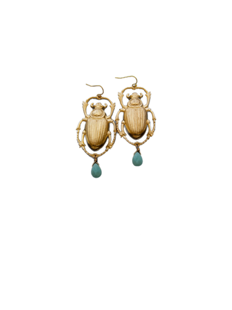 gold beetle earrings jewelry