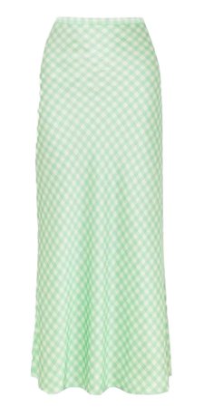 long mint plaid skirt
