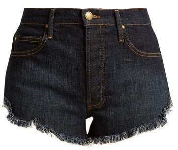 The Cut Off Raw Hem Denim Shorts - Womens - Indigo