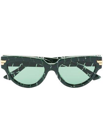 Shop Bottega Veneta Eyewear cat-eye croc-effect sunglasses with Express Delivery - FARFETCH