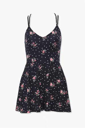 Strappy Floral Print Romper | Forever 21
