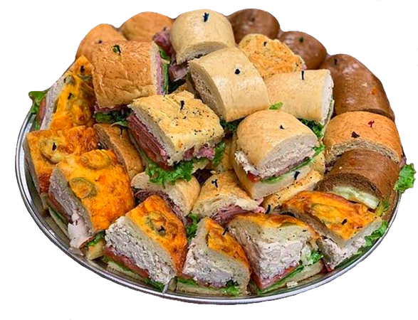 tray with snacks and sandwiches png