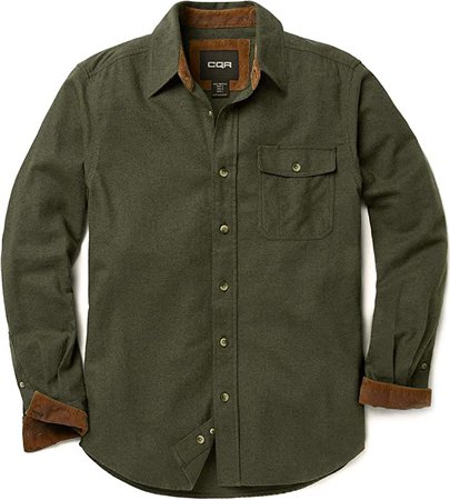 Amazon.com: CQR CLSL Men's All Cotton Flannel Shirt, Long Sleeve Casual Button Up Plaid Shirt, Brushed Soft Outdoor Shirts, Corduroy Lined(hof110) - Orange Rust, Medium: Clothing