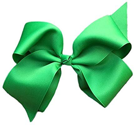 Amazon.com : Victory Bows Extra Large 9" Kelly Green Hair Bow made with 3" Grosgrain Ribbon- The Haylie-Made in USA French Clip : Beauty