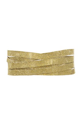 Accessories : 'Hurricane' Gold Crystal Crossover Belt