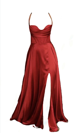 red corset prom dress