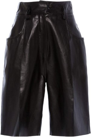 Petar Petrov Howie High-Rise Leather Shorts Size: 34