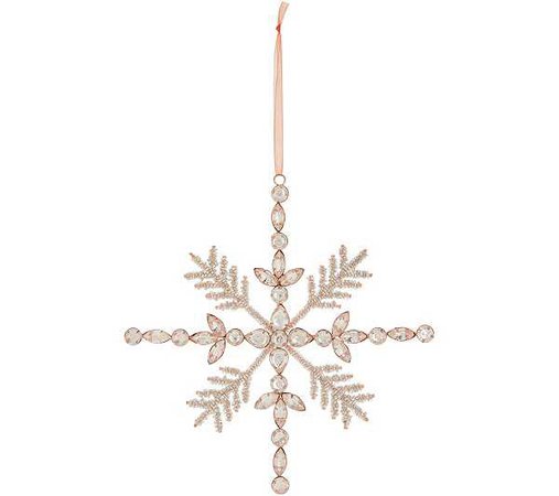 Casa Zeta-Jones Set of 3 Boxed Beaded Snowflake Ornaments — QVC.com
