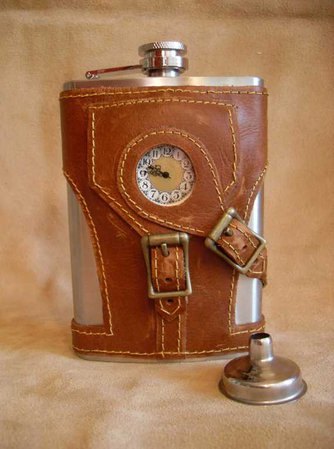 The Time Traveler Made to Order Steampunk Flask with Working