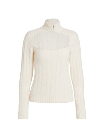 Ganni Alpaca & Wool-Blend Cutout Sweater | SaksFifthAvenue