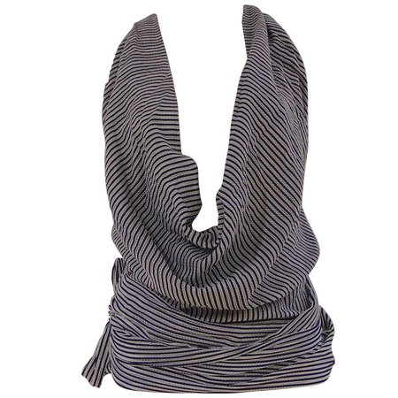 Gucci by Tom Ford white blu stripes top For Sale at 1stdibs