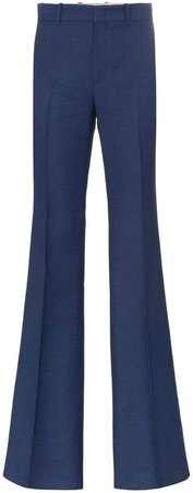 mid-rise flared trousers