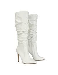 white knee high boot heels - Google Search