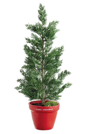 ALLSTATE Faux Pine Tree in Cement Planter