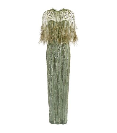 Womens Pamella Roland green Cape-Detail Gown | Harrods # {CountryCode}