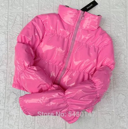 pink bubble coat