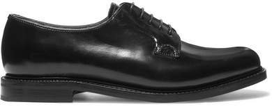 Shannon Glossed-leather Brogues - Black