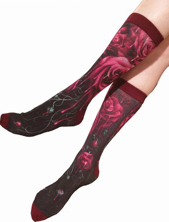 Blood Rose Unisex Socks by Spiral Direct | Gothic