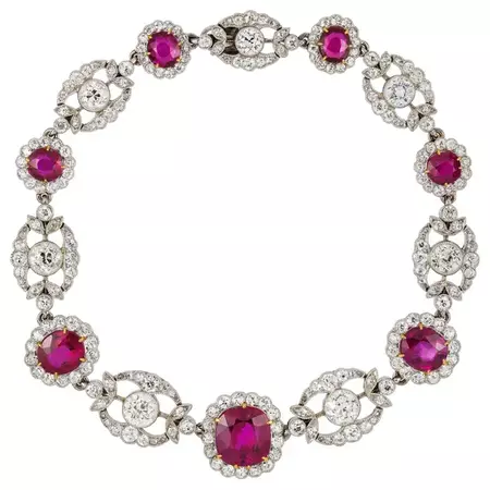 Edwardian Ruby and Diamond Bracelet For Sale at 1stDibs