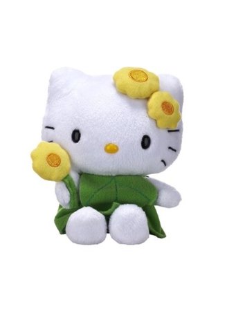hello kitty plush stuffed animal Sanrio green white yellow
