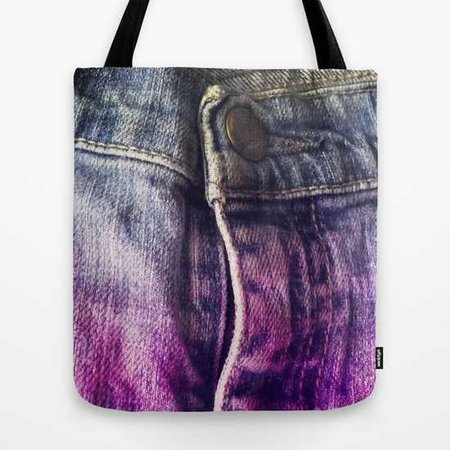 faded denim with purple bags - Google Search