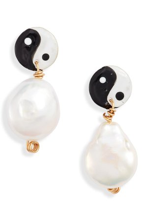 Susan Alexandra Yin Yang Freshwater Pearl Earrings | Nordstrom