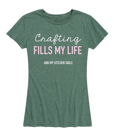 Instant Message Womens Heather Juniper Crafting Fills My Life Relaxed-Fit Tee - Women & Plus | Best Price and Reviews | Zulily