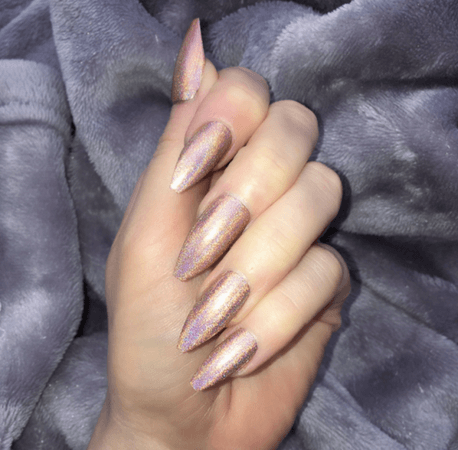 Holographic Mocha Long Coffin – Doobys Nails